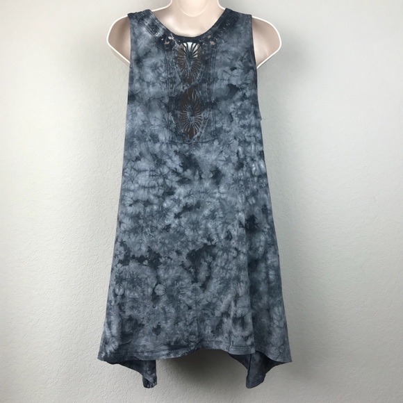 American Age Dresses & Skirts - American Age Cotton Tie Dye Lace Detail Dress